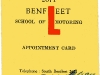 Jon Langston's card for the Benfleet School of Motoring - Issued to Steve