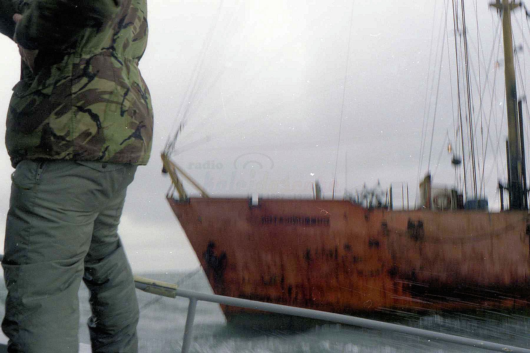 Approaching the bow - Radio Lazer - 1984 (Courtesy John Payne)